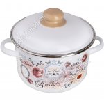 Розы/Roses Кастрюля белый (цил) 3,0л d18см (6)