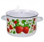 Клубничная поляна белый Кастрюля 1,5л (8)