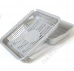 Лоток д/кошек, с сеткой (L34х25 h7,5см) св.серый (14)