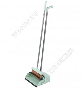 Набор Совок-бокс мягк.кром 26,5х23см +Щётка L20,5см,ворс h8см,голуб (12) 