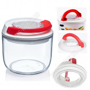 Контейнер ВАКУУМ.крыш.(присоска) 0,4л круг.(d10,5 h9,5см)