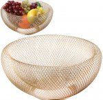 Фруктовница золото, круг (d30 h14см) 