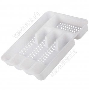 Лоток для столовых приборов 5 отделений белый 