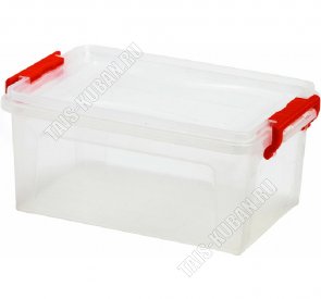 Контейнер прозр, крышка 2защ. 10,5л (42х28 h13см) (19) 