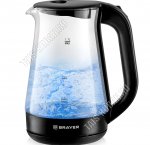 Чайник стекло 1,7л 2200Вт диск,подсвет,черный (2) 