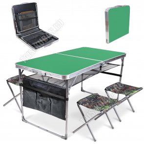 Набор Стол и 4 Стула (стол 120х60см Черный,Стул 30х30см Дубовые листья) 