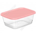 Контейнер 0,85л розов.крыш, прям.(17,5х11 h4см) (20)