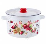 Ягодки Кастрюля белый (цил) 7,0л (2)