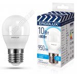 Ergolux ПРОМО-Шар E27 10Вт, нейтрал.(дневн) 4500К, (аналог 80Вт обыч.лампы) (10)