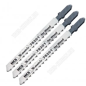 Полотна д/электролобзика по дереву, 3 шт T101B 75х2,5мм, HCS