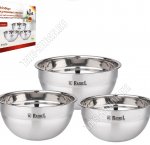 Миска (нержавеющая сталь) набор 3шт (2,0/3,3/5,2л d18/22/26см) (4)