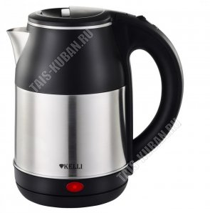 Чайник из нержавеющей стали 1,8л 2400Вт диск, черный/серебро (12) 