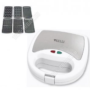 Мультипекарь 1800Вт белый/черебр,3в1 (венские вафли, гриль, орешница) (4) 