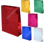 Пакет бумажный,голографический (h34х26см, дно8см) зеленый (12)