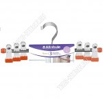 Вешалка (металл) оранж Н-р 3шт L30см, прорезин.клипсы (20)