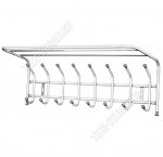 Вешалка с полкой 8 двойн.крюч, полка L80х24см, белый матовый (20)