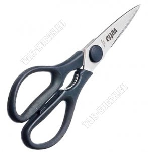 Ножницы кухон+орехокол L21см,нерж+пласт.черн.ручк (12)