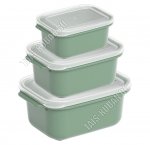 Контейнер прям Н-р 3шт 0,5+1,0+2,0л,олива, с крышк. (12)