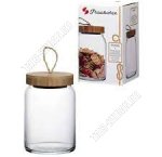 Банка (ф.цилиндр) 0,86л с бамб.крышкой+петля п/уп 