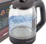 Чайник стекло 1,8л 1500Вт диск,повор.360, внутр.подсвет,автооткл,защита б/воды,черный (12)
