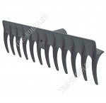 Грабли прямые без черенка пластик 12 зубьев, рабочая часть широкая 42см, пластик, цвет черный (50)
