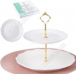 Белый узор Фруктовница 2-х ярус. d20/28 h25см