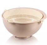 Дуршлаг с миской д/слива, беж/капучино (12) 