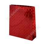 Пакет бумажный,голографический (h27х23см, дно8см) красный (12)
