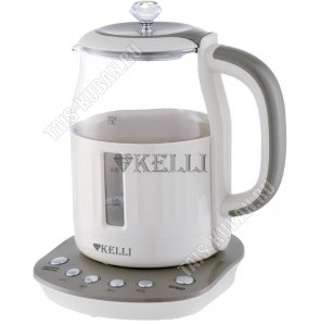 Чайник стекло 1,7л 2200Вт диск,подсветка,4режима t (70-100С°),поддержание t,автоотключение,вращение 360°, кофейный (6) 