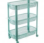 Этажерка 3-х яр (44х31 h69см) на колес,овал, фисташк, сетчат.корзины (3) 