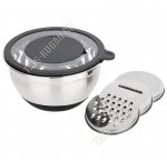 Миска с пластиковой крышкой Amarena 2,8л d22 h12см+терка 3шт (10)