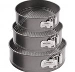 Форма разъемн, кругл, н-р 3шт (d20/22/24 h7см) черн,рельеф.дно,углерод.сталь (12)