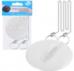 Пробка д/ванной д/отверст.d4,5-5см с цепочкой, цв.белый (10)