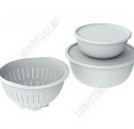 Дуршлаг 4,0л +Миска с крышк 2шт,серый (2,3/5,6л) (9) 