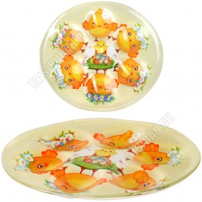 Тарелка стекло для 6яиц d18см 