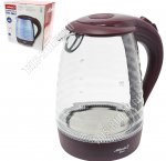 Чайник стекло 1,7л 2000Вт бордо (6) 