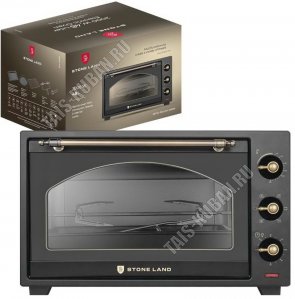 Печь электрическая 48л, 2000Вт (конвекция/вертел для гриля) 5режимов, черный, Stone Land (1) 