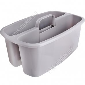 Органайзер-переноска, серый, д/быт.хим, 2-х секц 6л прям (35х20 h15см)(12) 