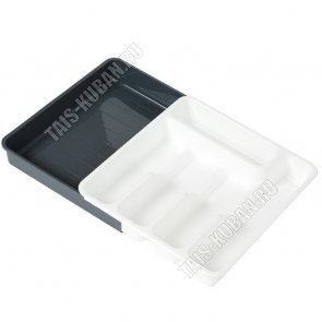 Лоток-вклад д/ст.приб. 6-ти секц (раздвижн) бел+серый (10) 