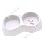 Миска д/корма двойная по 0,35л бел.ночь (25,5х16 h4,5см) (30)