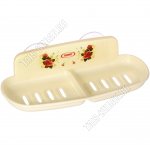 Мыльница настен,2-х секц. L22х9,5 h4см 