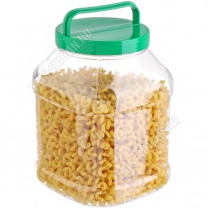 Банка-бидон 3,0л,dгорла 8см,квадрат (14х14 h23см) (10) 