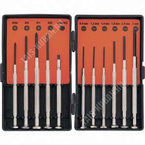 Н-р Отверток д/точных работ 11шт.(Ph-00; Ph-0; Ph-1; SL-0.9; SL-1.2; SL-1.4; SL-1.8; SL-2.4; SL-3.0 магнит,шило) пласт.бокс (50) 