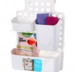 Корзина навесн,3л 3съем.контейн, д/двери,рейлинга белый (29х9 h38см) (6)