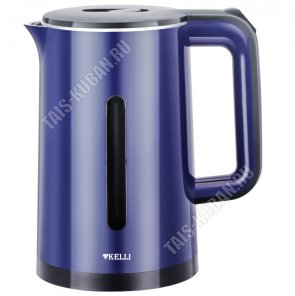 Чайник пластик+нерж. 1,8л 2200Вт,синий (12) 