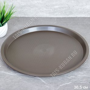 Поднос противоскольз, кругл.(d35см) коричневый (50) 