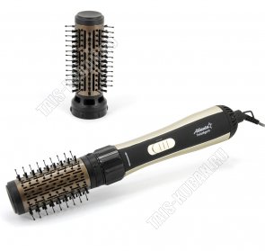 Фен-щетка 1000Вт 2скор,АВТОвращение,черн/золото (10) 