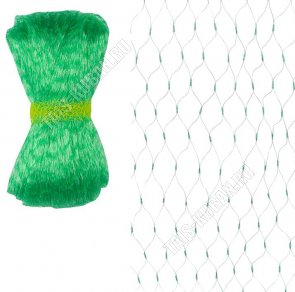 Сетка для защиты урожая от птиц 2х10м, размер ячейки 15х15мм,полиэтилен, цвет зеленый (60) 