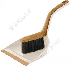 Набор .Совок мягк.кром 24х15см +Щётка-сметка L10см,ворс h5см,вертик.руч.21см,сливочн.бук, Svip (8) 