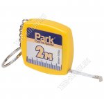 Рулетка-брелок, плас.корп. L2м*6мм, бел/желт (12)